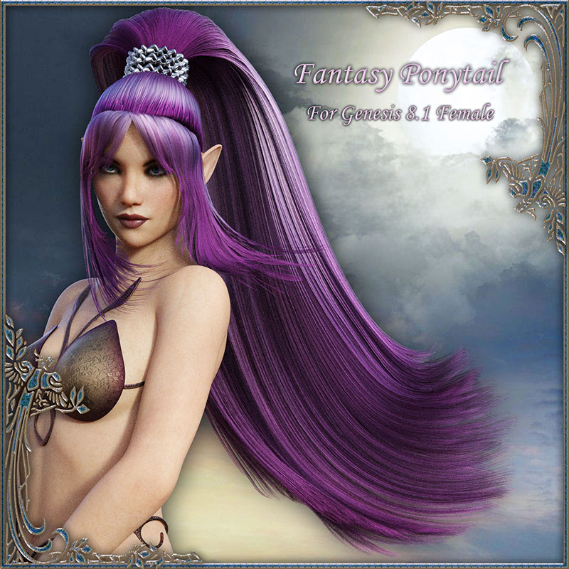 Fantasy Ponytail for Genesis 8.1 Female