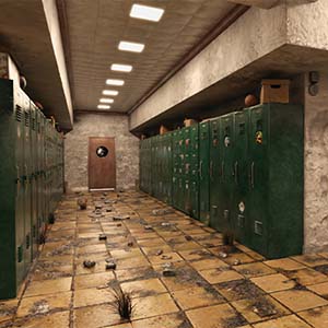 Abandoned 1970 Locker Hallway