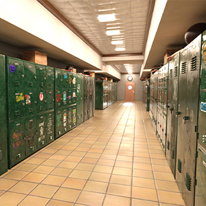 1970 Locker Hallway